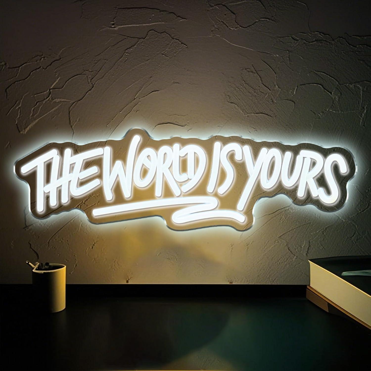 Room Lighting Bedroom Decor - The World is Yours Neon Sign
