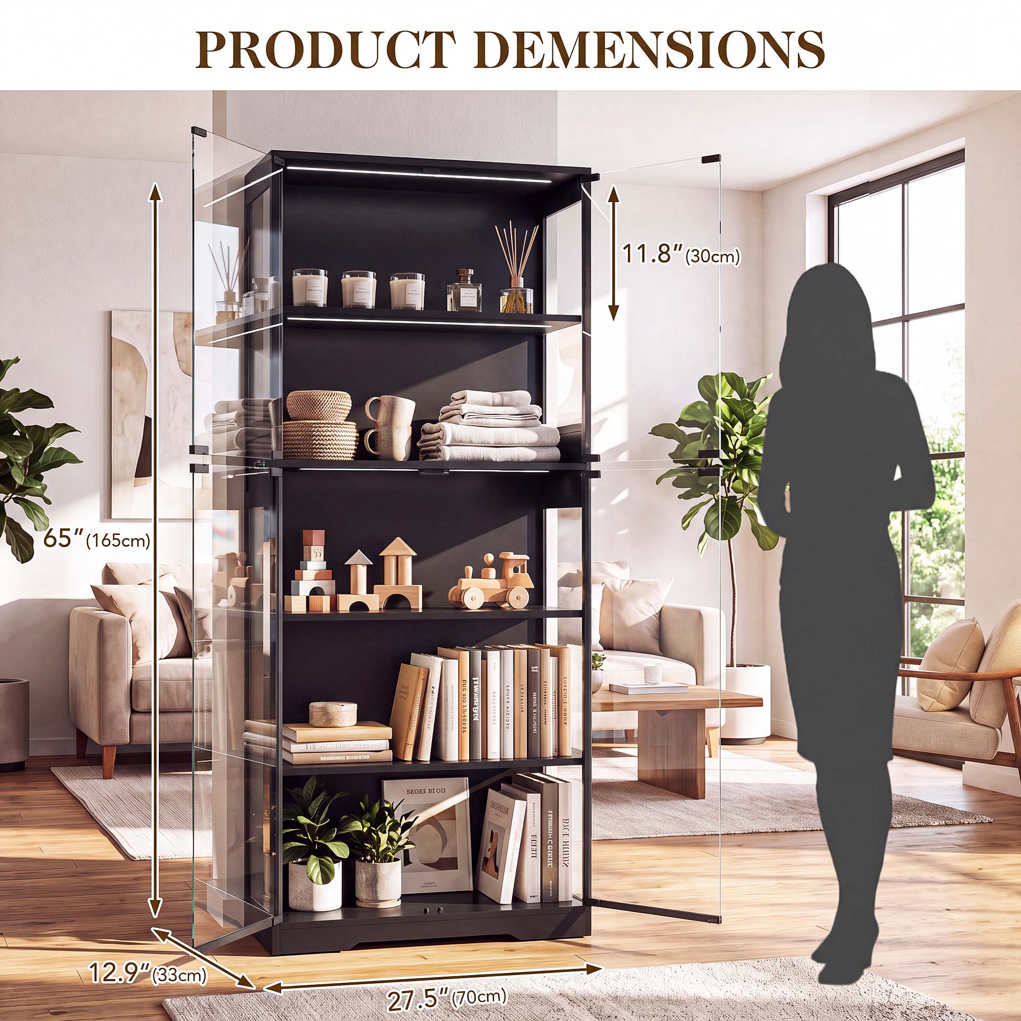 TCGBKAF 5‑Tier Display Cabinet - đánh giá và giá Home Lighting And Decor