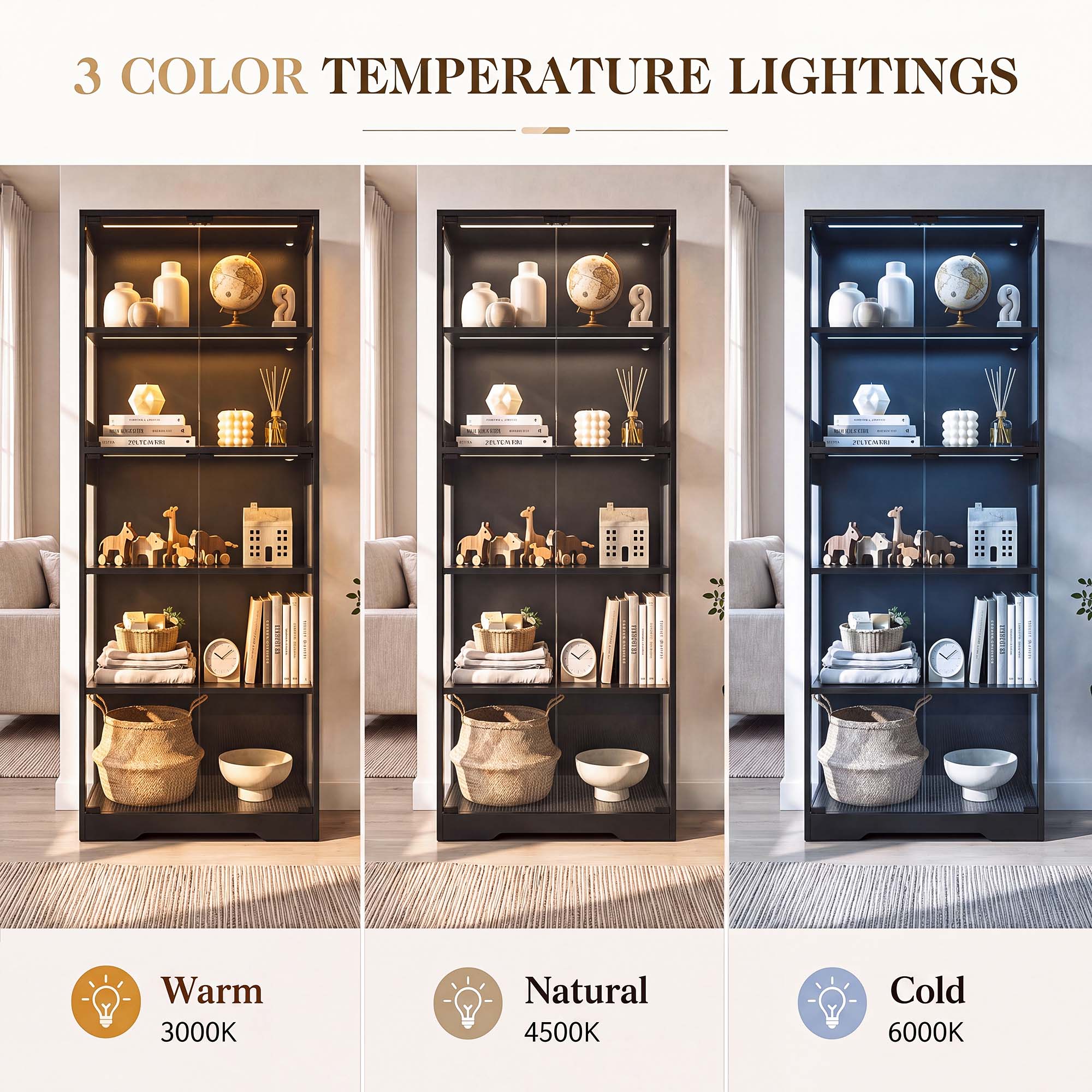 TCGBKAF 5‑Tier Display Cabinet - đánh giá và giá Home Lighting And Decor