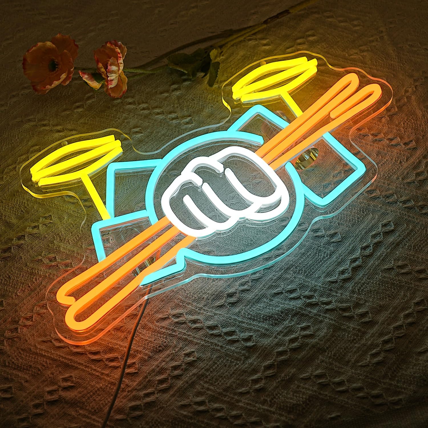 Drum Set Neon Sign USB Powered - đánh giá và giá Wall Decor Lighting