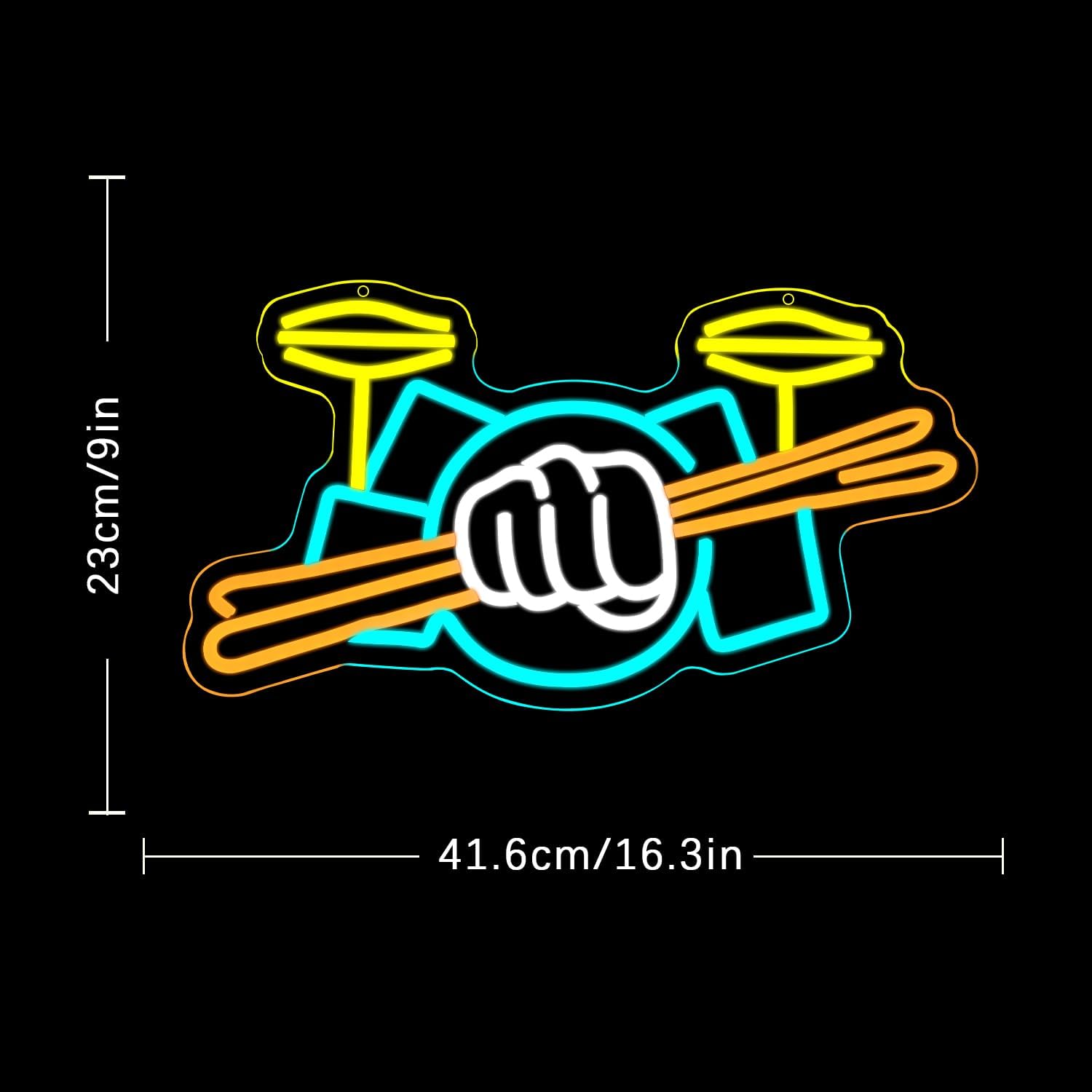 Drum Set Neon Sign USB Powered - đánh giá và giá Wall Decor Lighting