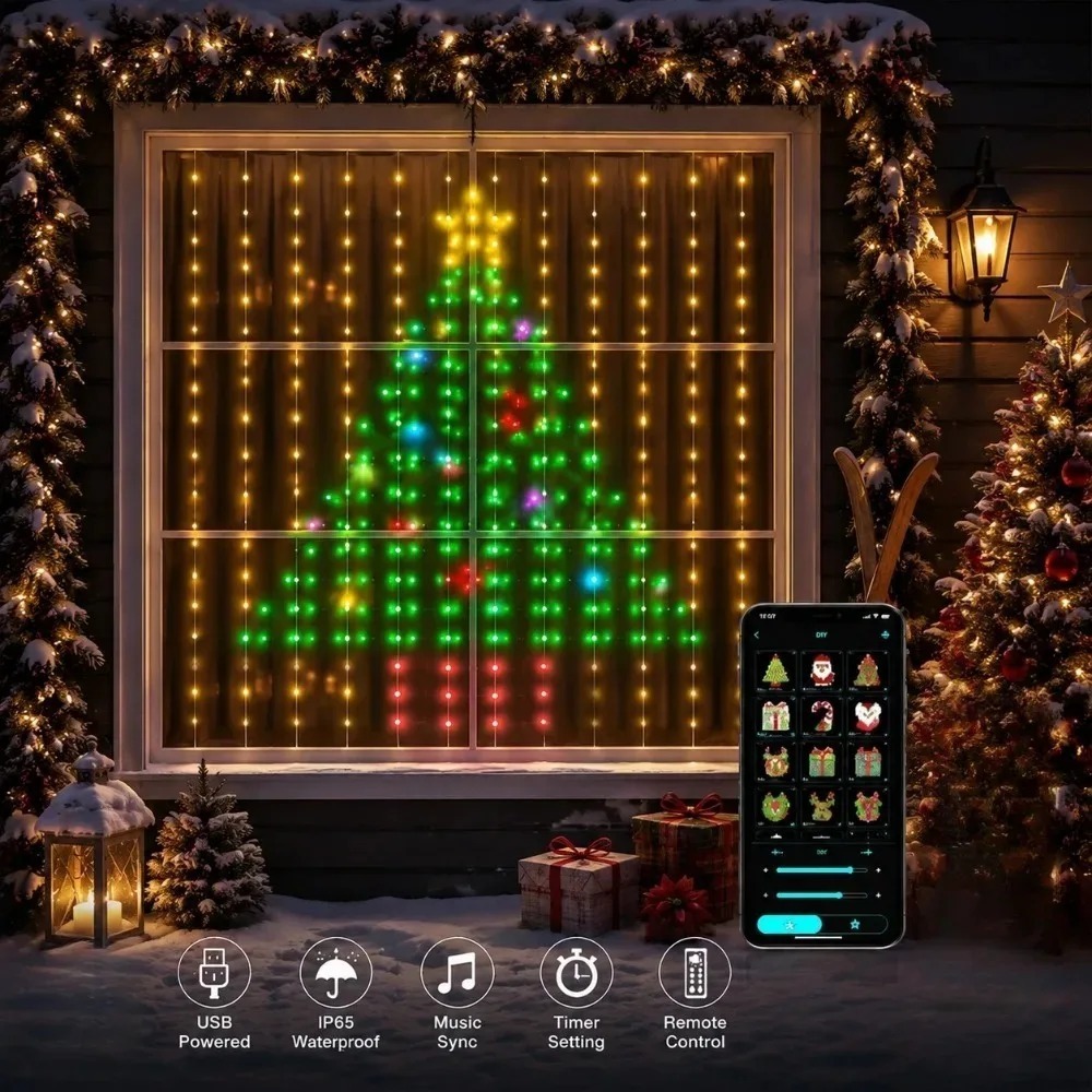LED Pixel Curtain Lights Bluet - đánh giá và giá Lighting Decoration For Home