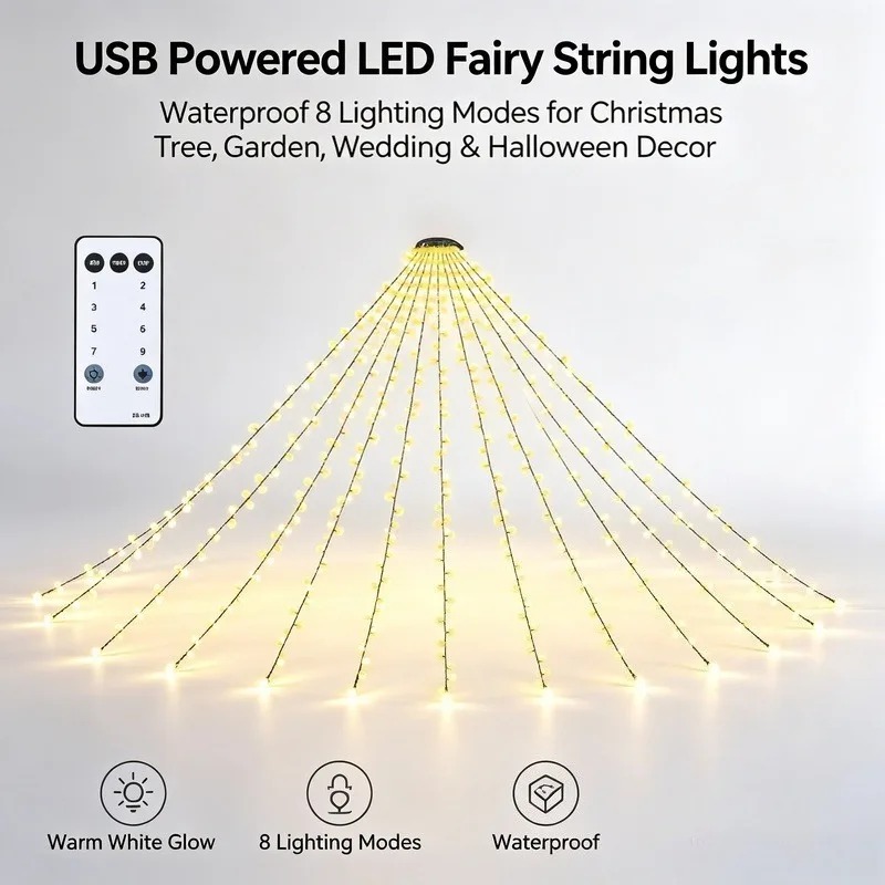 Waterproof USB LED String Ligh - đánh giá và giá Garden Lighting Decor
