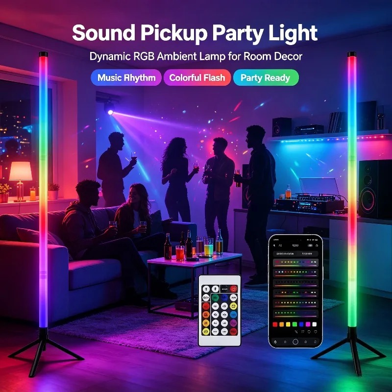 2PCS 120CM RGB Floor Lamp, Sou - đánh giá và giá Lighting Design Decor