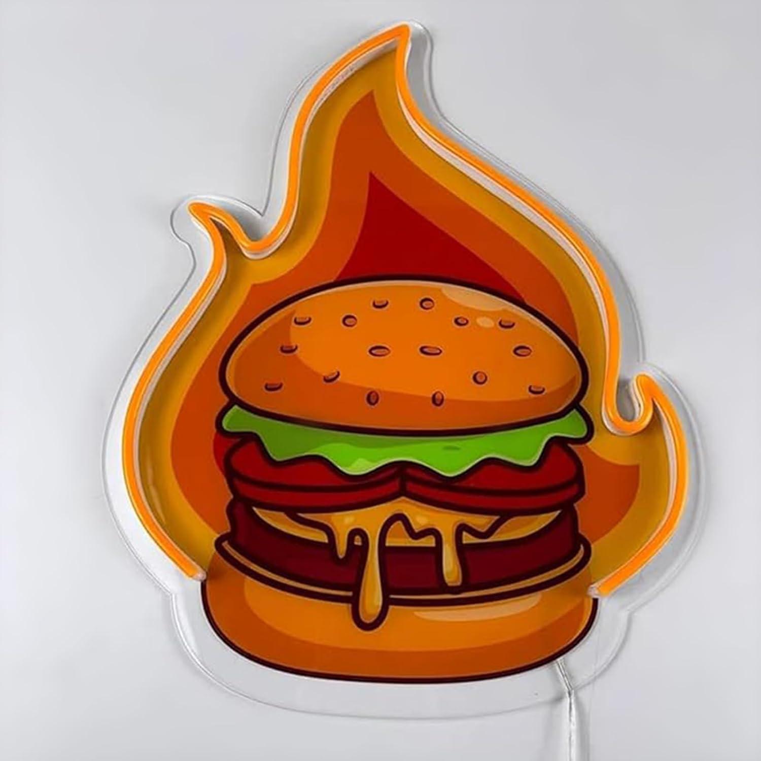 Burger Neon Sign LED Hamburger - đánh giá và giá Wall Decor Lighting